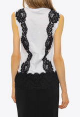 Dolce & Gabbana Floral Lace-Trimmed Top White F8S23T GDB8M-S9000