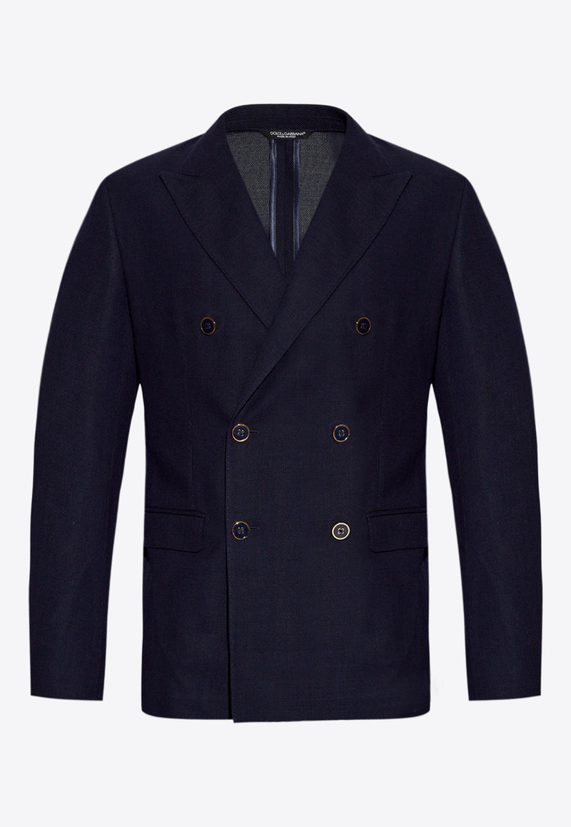 Dolce & Gabbana Double-Breasted Wool Blazer Blue G2NW1T FM2GU-S8031