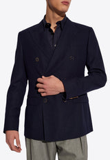 Dolce & Gabbana Double-Breasted Wool Blazer Blue G2NW1T FM2GU-S8031