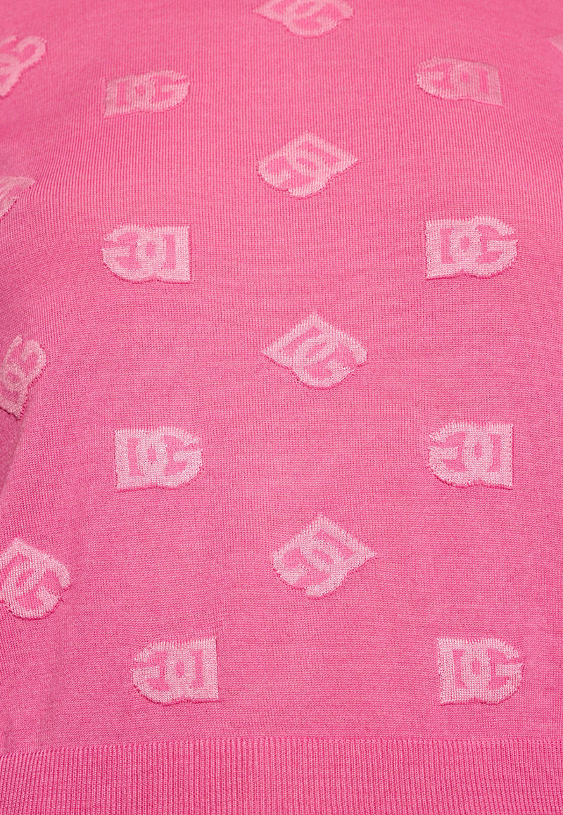 Dolce & Gabbana DG Logo Jacquard Sweater Pink FXJ34T JEMO9-F0733