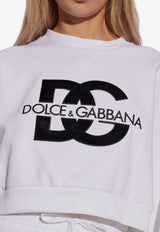 Dolce & Gabbana DG Logo Patch Cropped Sweatshirt White F9R55Z GDB7B-W0800