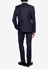 Single-Breasted Wool Blend Suit