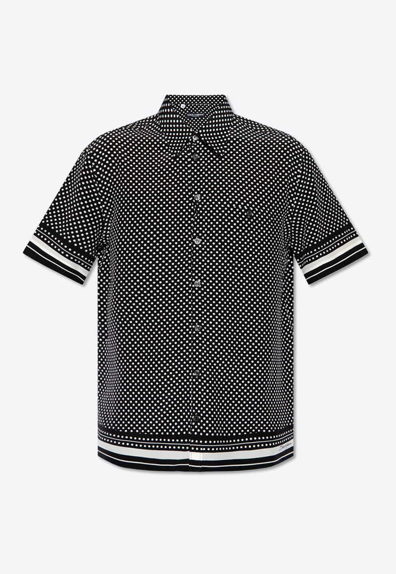 Dolce & Gabbana Polka Dot Bowling Shirt Black G5LG9T HI1QU-HH4YT