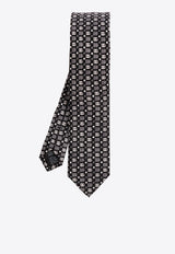 Dolce & Gabbana DG Logo Jacquard Silk Tie Black GT149E G0XCR-HNXKA