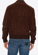 Dolce & Gabbana Suede Bomber Jacket Brown G9ATZL HULUL-M5039