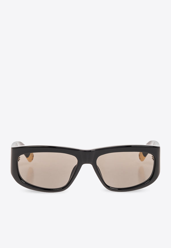 Jacquemus Pilota Square-Frame Sunglasses Gray JAC2C1SUN 0-0