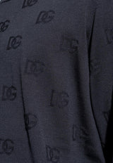 Dolce & Gabbana DG Logo Jacquard Wool Sweater Navy GXX02T JAST6-B1622