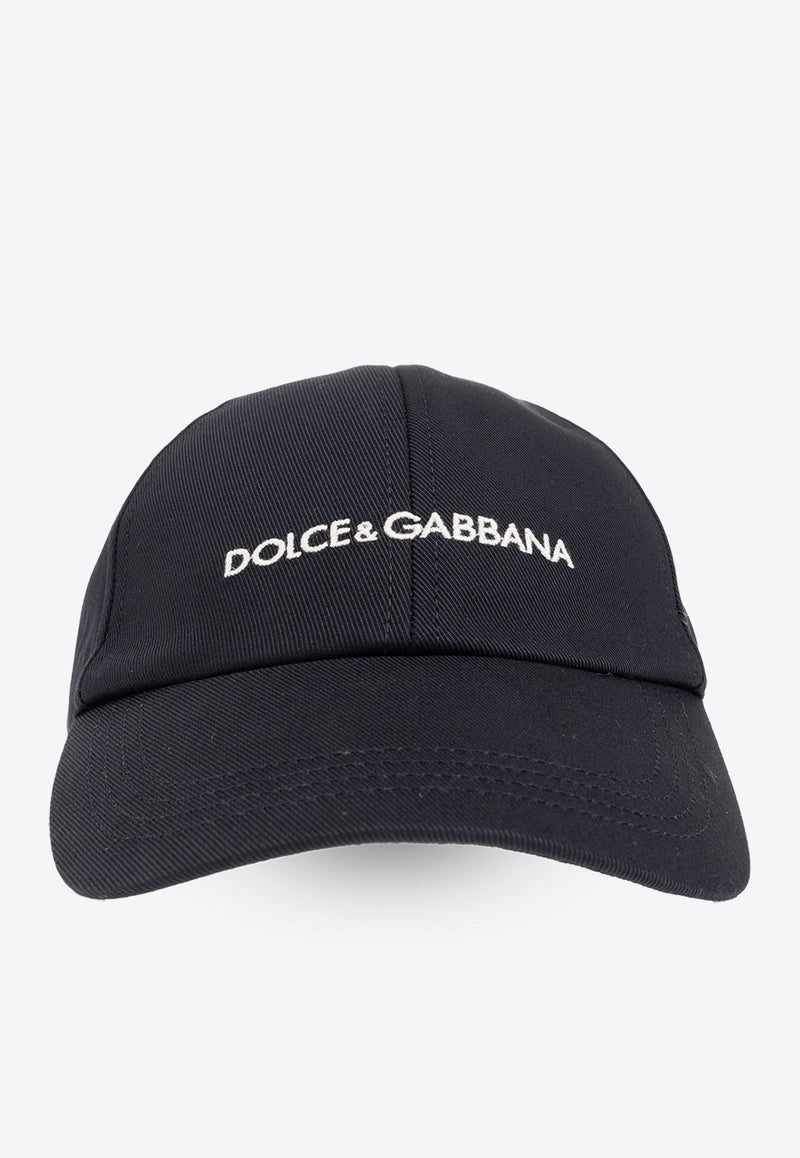 Dolce & Gabbana Logo Embroidered Baseball Cap Navy GH886Z GH207-B0665