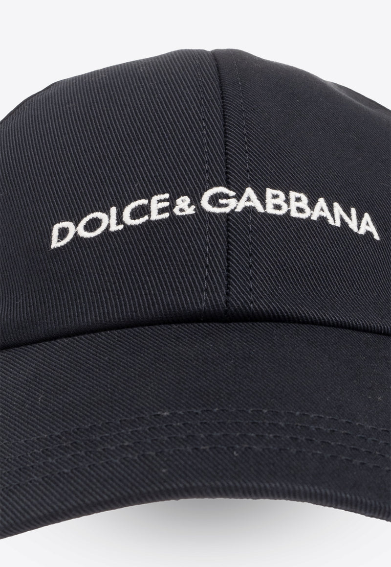 Dolce & Gabbana Logo Embroidered Baseball Cap Navy GH886Z GH207-B0665