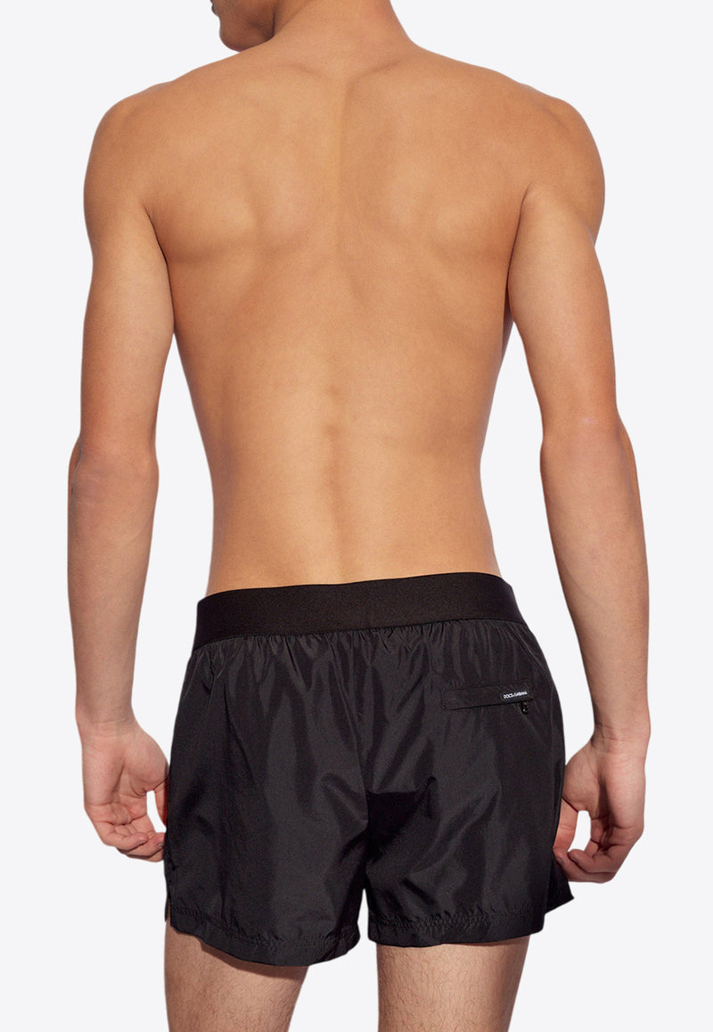 Dolce & Gabbana Logo Waistband Swim Shorts Black KĄPIELOWE M4F27T FUSFW-N0000