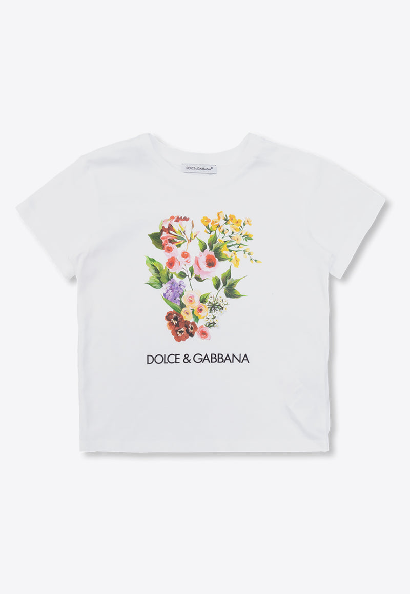 Dolce & Gabbana Kids Babies Mixed Floral Print T-shirt White L2JTIT G7M1Y-W0800