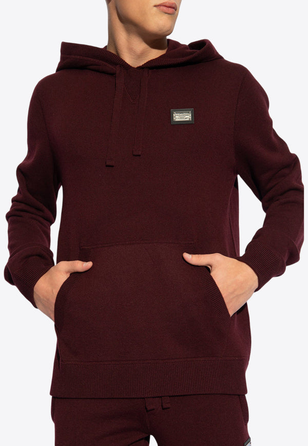 Dolce & Gabbana Logo Plaque Hooded Sweater Bordeaux GXO33T JEMQ3-R0108