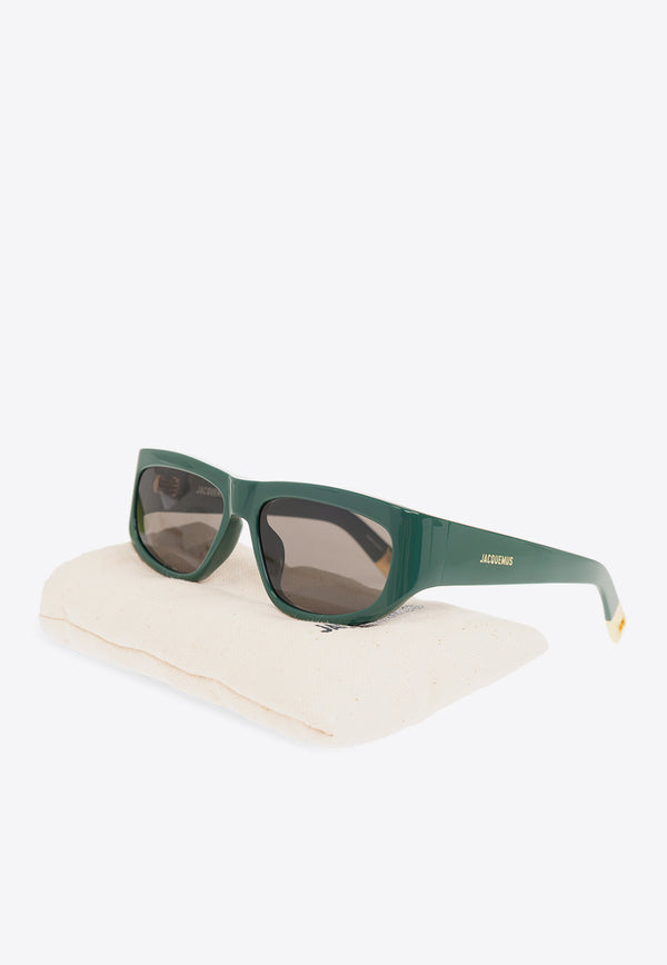 Jacquemus Pilota Square-Frame Sunglasses Gray JAC2C3SUN 0-0