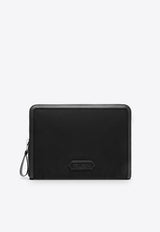 Tom Ford Logo Patch Zip-Around Pouch Bag Black H0505 TNY017S-1N001