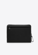 Tom Ford Logo Patch Zip-Around Pouch Bag Black H0505 TNY017S-1N001