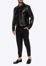 Dolce & Gabbana Zip-Up Leather Jacket Black G9ATUL HULUH-N0000