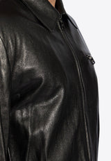 Dolce & Gabbana Zip-Up Leather Jacket Black G9ATUL HULUH-N0000