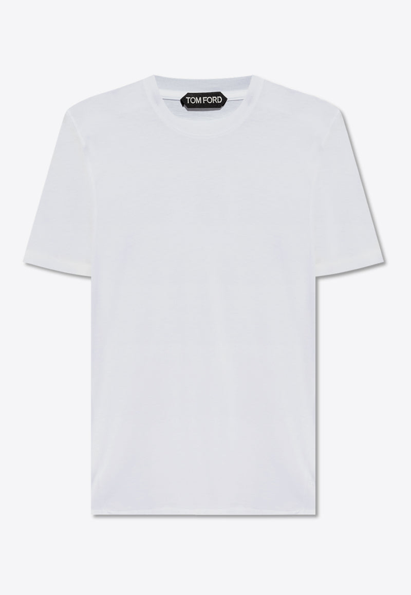 Tom Ford Logo Embroidered Crewneck T-shirt White JCS004 JMT002S23-AW100