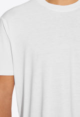 Tom Ford Logo Embroidered Crewneck T-shirt White JCS004 JMT002S23-AW100