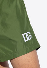 Dolce & Gabbana DG Logo Patch Swim Shorts Green KĄPIELOWE M4F29T FUSFW-V9524