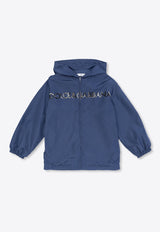 Dolce & Gabbana Kids Boys K-way Logo Windbreaker Jacket Blue L4JC28 G7L2F-B0309