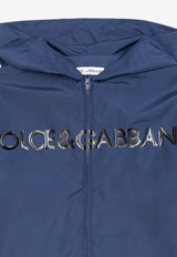 Dolce & Gabbana Kids Boys K-way Logo Windbreaker Jacket Blue L4JC28 G7L2F-B0309