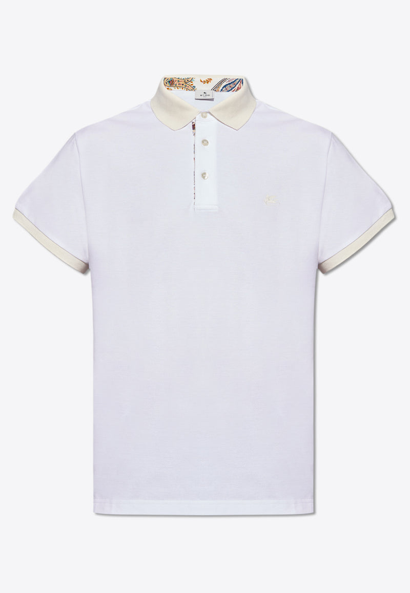 Etro Pegaso Embroidered Polo T-shirt White MRMD0005 AC174-W0800