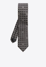 Dolce & Gabbana DG Logo Embroidered Silk Tie Black GT149E G0JRA-N0004