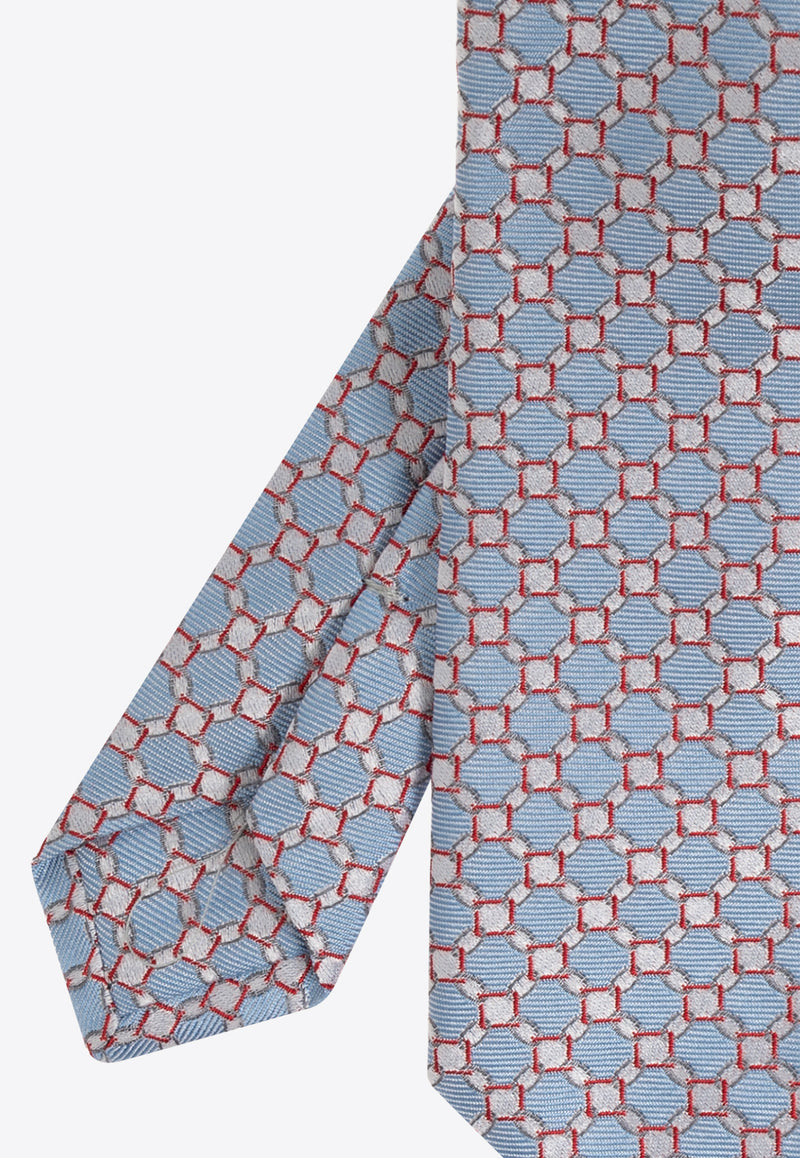 Etro Jacquard Pattern Silk Tie Blue MASA0001 AS109-S9880