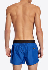 Dolce & Gabbana Logo Waistband Swim Shorts Blue KĄPIELOWE M4F27T FUSFW-B4401