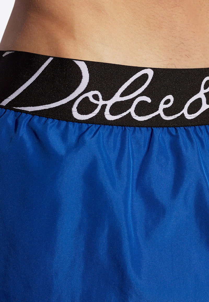 Dolce & Gabbana Logo Waistband Swim Shorts Blue KĄPIELOWE M4F27T FUSFW-B4401