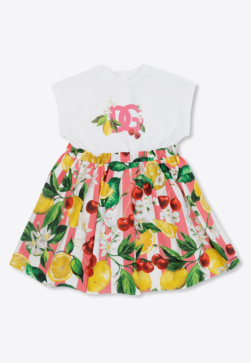 Dolce & Gabbana Kids Baby Girls Fruit Print Dress Multicolor L2JD5K G7L9B-S9000