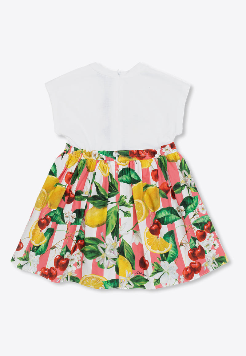 Dolce & Gabbana Kids Baby Girls Fruit Print Dress Multicolor L2JD5K G7L9B-S9000