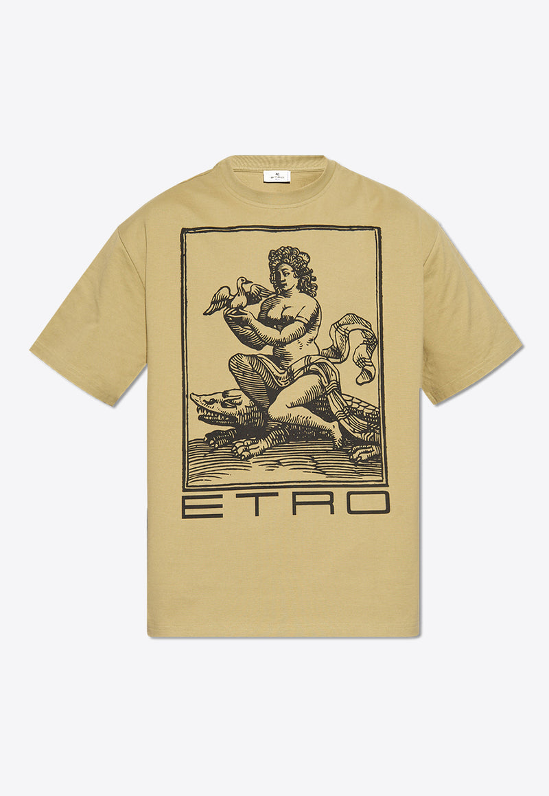 Etro Graphic Print T-shirt Green MRMA0006 AJ201-X0890