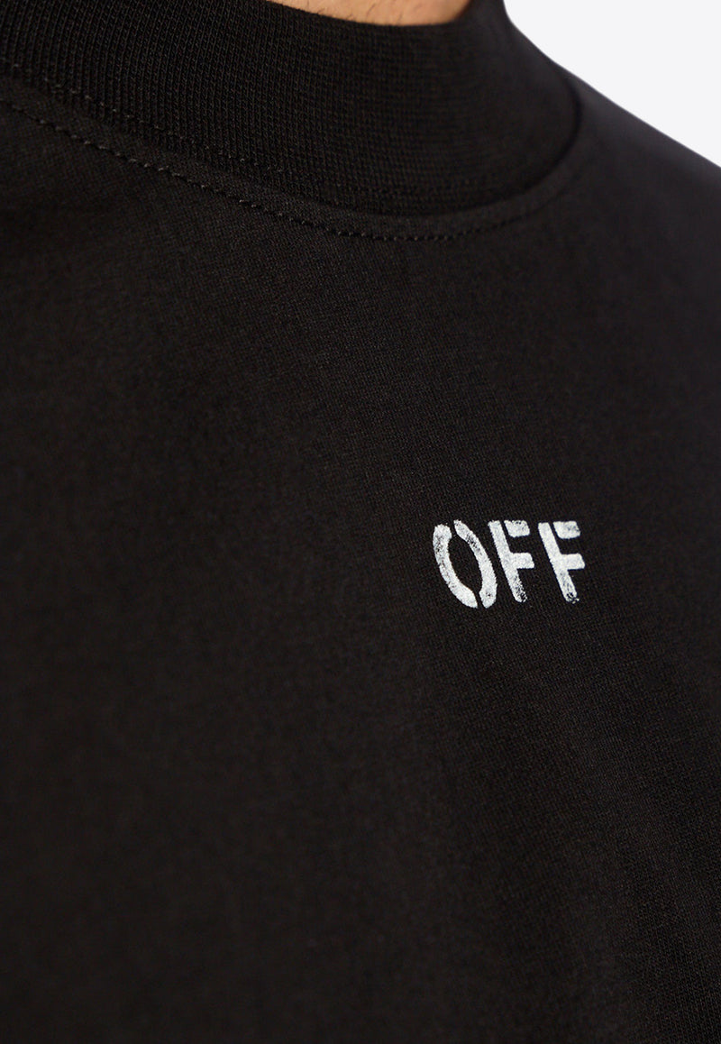 Off-White OFF Stamp Crewneck T-shirt Black OMAA120C99 JER005-1001