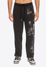 Off-White S. Matthew Print Track Pants Gray OMCH054C99 FLE001-1077