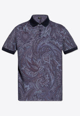 Etro Paisley Print Polo T-shirt Blue MRMD0004 AJ041-X0883