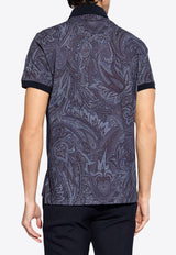 Etro Paisley Print Polo T-shirt Blue MRMD0004 AJ041-X0883