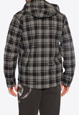 Off-White Plaid Check Overshirt with Hood Gray OMGE031C99 FAB001-0800