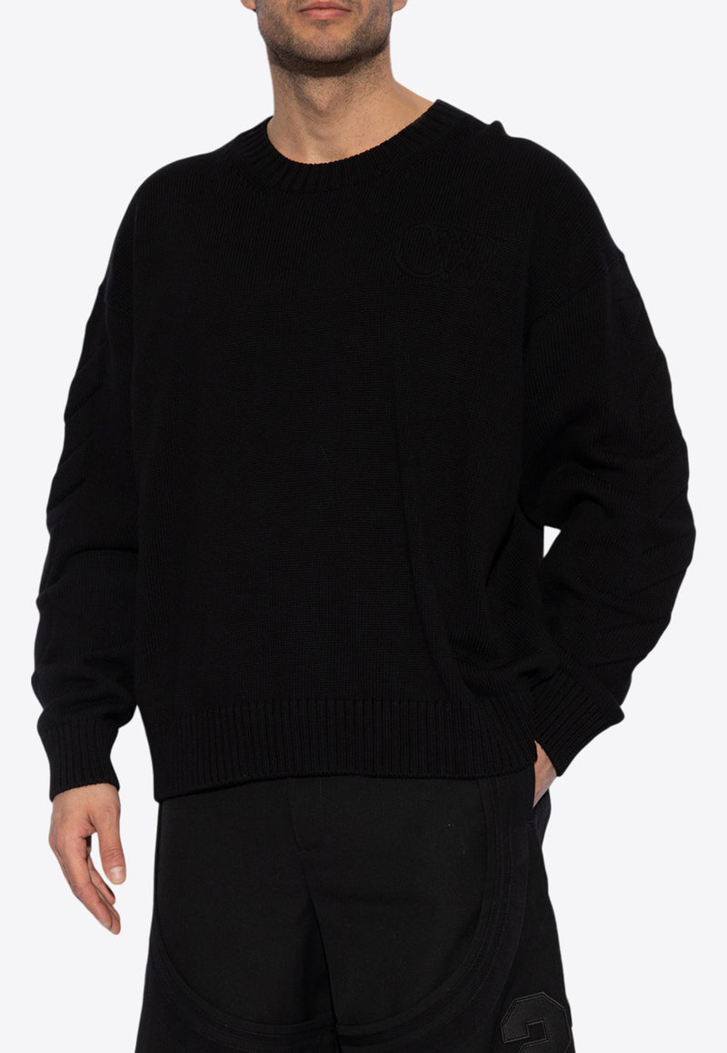 Off-White 3D Diag Crewneck Sweater Black OMHE151C99 KNI001-1010