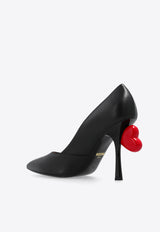 Moschino Sweet Heart 100 Leather Stiletto Pumps Black MA1003AC1I MA0-000