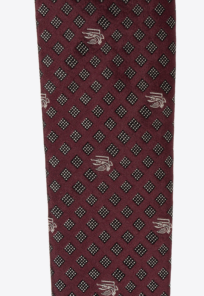 Etro Pegaso Motif Silk Tie Bordeaux MASA0001 AS194-S9865