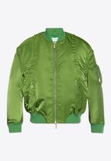 Off-White Convertible Zip-Up Bomber Jacket Green OMEH056S24 FAB001-5757