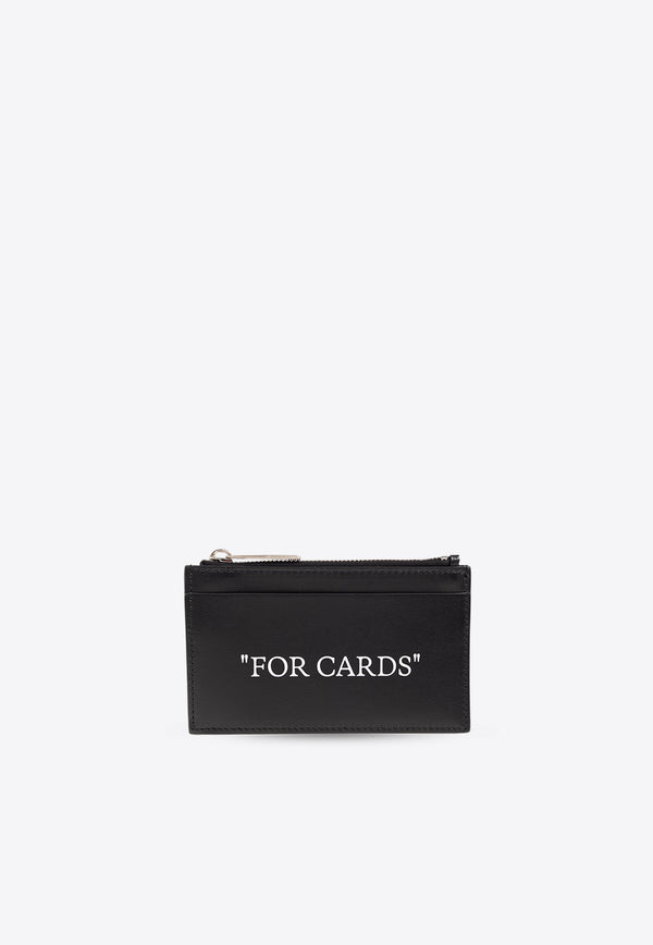 Off-White Quote Bookish Zipped Cardholder Black OMND068C99 LEA001-1001