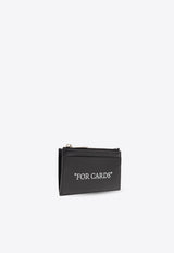 Off-White Quote Bookish Zipped Cardholder Black OMND068C99 LEA001-1001