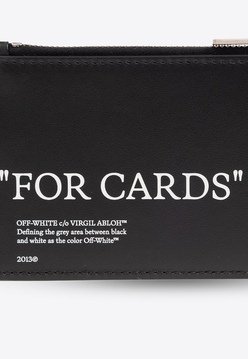 Off-White Quote Bookish Zipped Cardholder Black OMND068C99 LEA001-1001