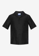 Off-White Logo Jacquard Silk Shirt Black OMGG004C99 FAB001-1000