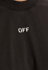 Off-White Logo-Print Crewneck Oversized T-Shirt Black OMAA161C99 JER002-1077