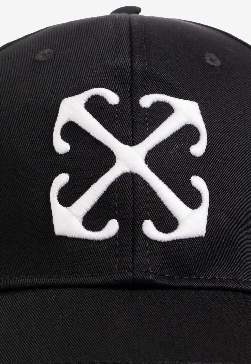 Off-White Embroidered-Logo Baseball Cap Black OMLB052C99 FAB004-1001