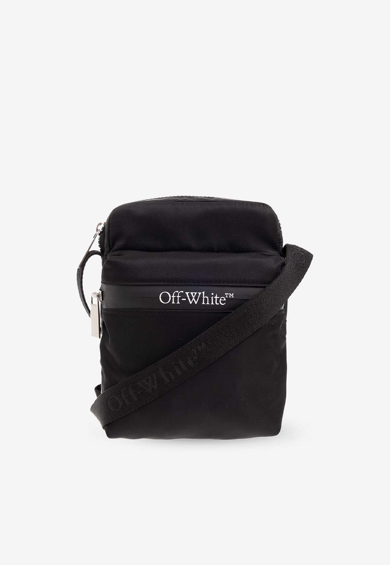 Off-White Logo-Print Messenger Bags Black OMNQ082S24 FAB001-1000